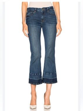 FRAME Denim Le Crop Mini Boot Wide Size 25 two tone cropped flare luxury jeans